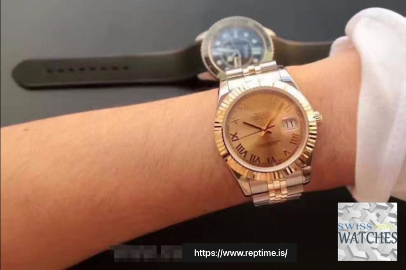 ROLEX DATEJUST GOLD DIAL 18K YELLOW GOLD 41MM SWISS REPLICA 126333.007 - Image 10