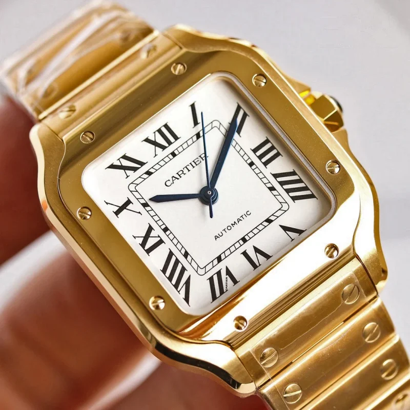 Cartier Santos de Cartier Men Automatic Silver 18ct Gold Watch WGSA0030 - Image 2