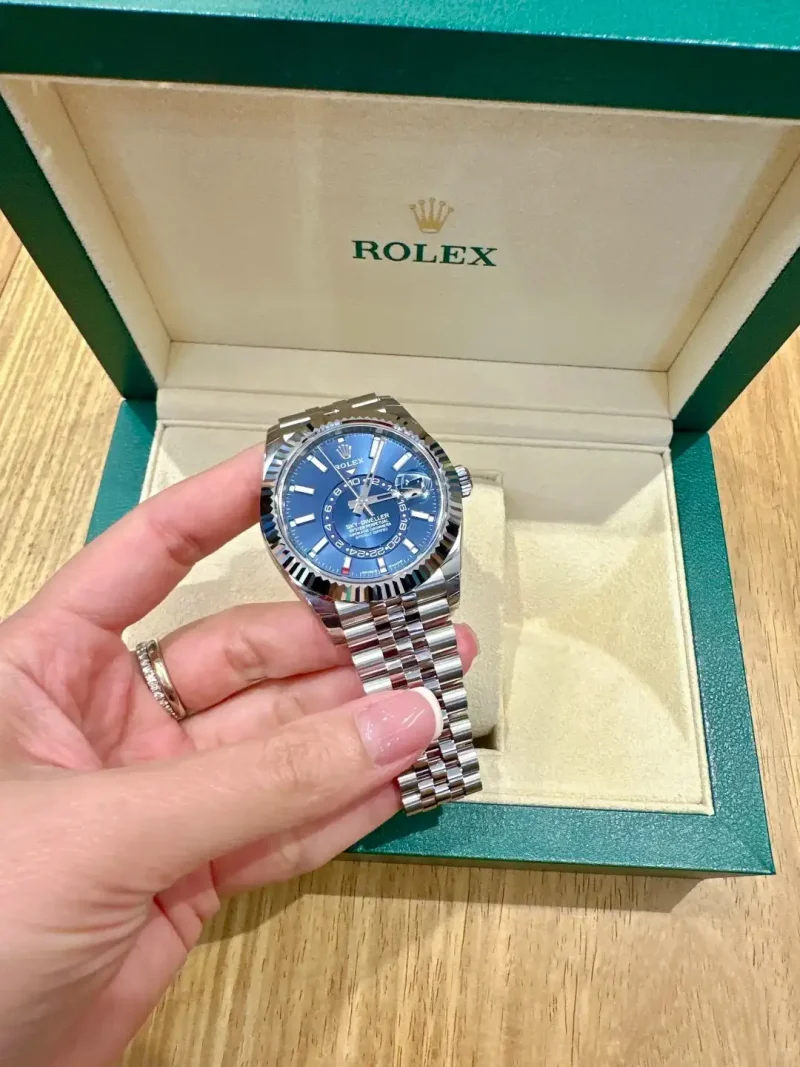 Rolex Sky Dweller Blue Dial White Gold Bezel Steel Jubilee 326934 - Image 3