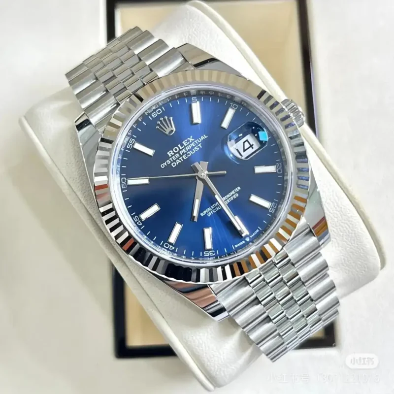 Rolex Datejust 41 White Gold/Steel Blue Dial Fluted Bezel 126334 (Jubilee) - Image 3