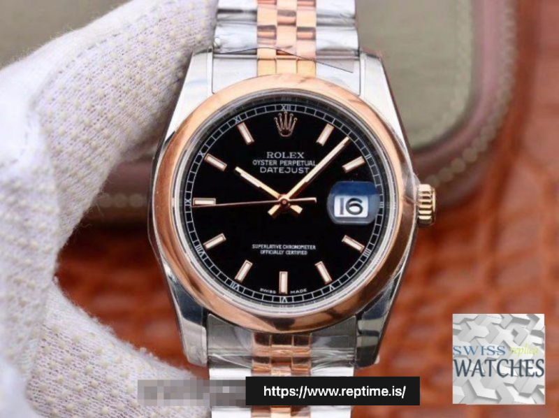 ROLEX DATEJUST BLACK DIAL STAINLESS STEEL 36MM SWISS REPLICA 126201.1 - Image 2