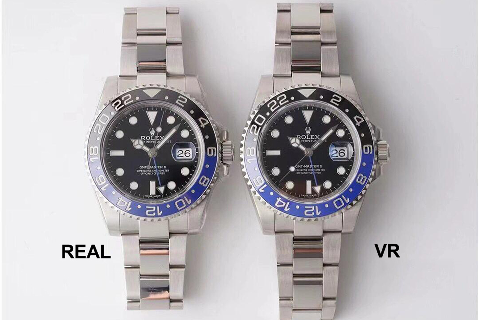 Authentic vs. VR Replica: A Close – Up Look at Rolex GMT – II Black and Blue Bezel