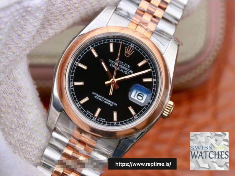 ROLEX DATEJUST BLACK DIAL STAINLESS STEEL 36MM SWISS REPLICA 126201.1 - Image 3