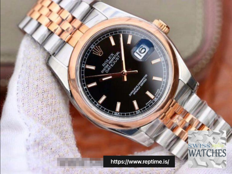 ROLEX DATEJUST BLACK DIAL STAINLESS STEEL 36MM SWISS REPLICA 126201.1 - Image 4
