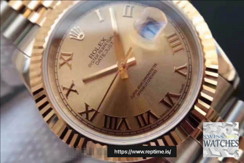 ROLEX DATEJUST GOLD DIAL 18K YELLOW GOLD 41MM SWISS REPLICA 126333.007 - Image 4