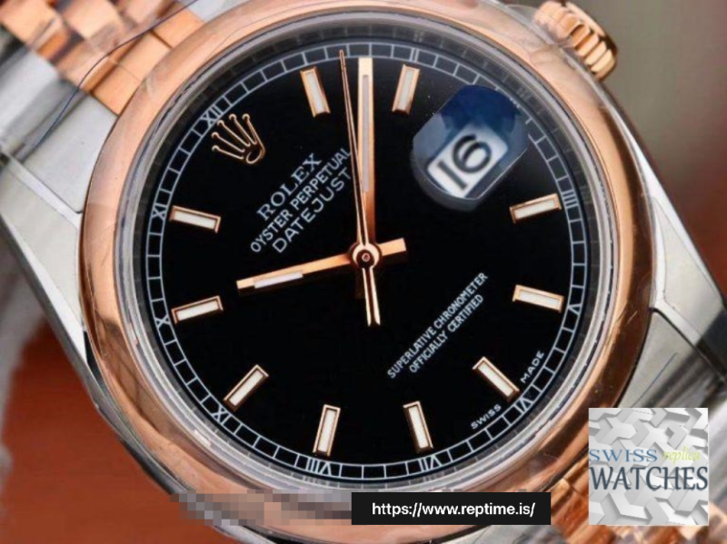 ROLEX DATEJUST BLACK DIAL STAINLESS STEEL 36MM SWISS REPLICA 126201.1 - Image 5