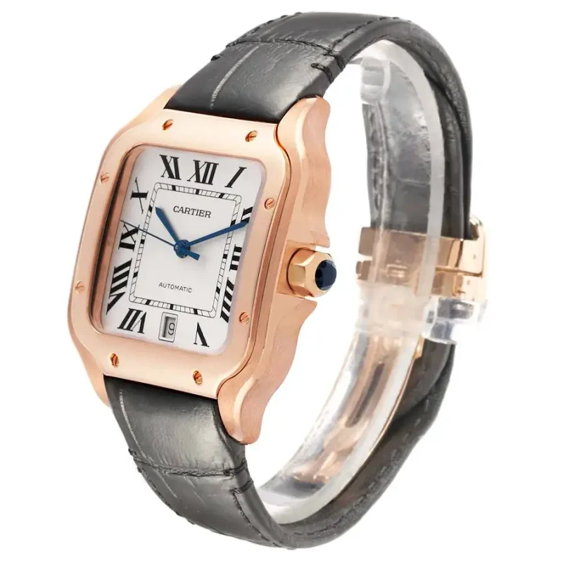 Cartier Santos de Cartier Men Automatic Silver Alligator Watch WGSA0019 - Image 2