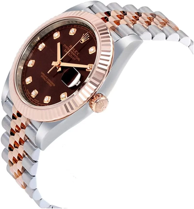 Rolex Datejust 41 Rose Gold/Steel Chocolate Dial Fluted Bezel (Jubilee) 126331 - Image 4