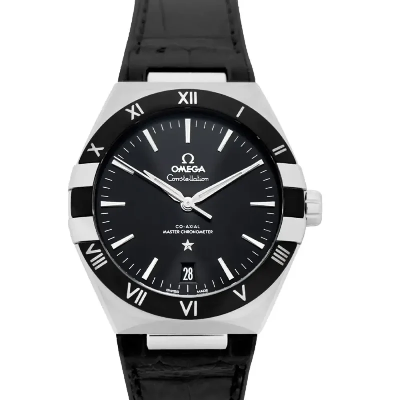 Omega Constellation Men Automatic Black Leather Watch O13133412101001 - Image 3