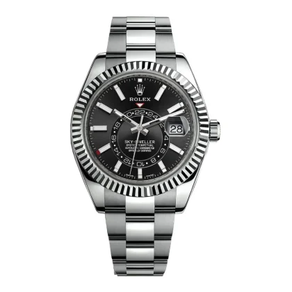 ROLEX SKY DWELLER BLACK DIAL STAINLESS STEEL 42MM SWISS REPLICA 326139.1