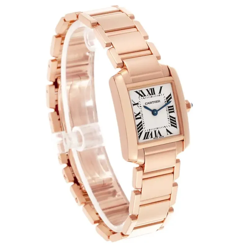 Cartier Tank Française Women Quartz Silver 18ct Rose Gold Watch WGTA0029 - Image 2