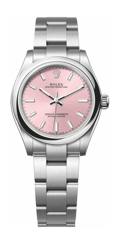 ROLEX OYSTER PERPETUAL PINK DIAL SCRATCH PROOF 31MM SWISS REPLICA m277200.0009