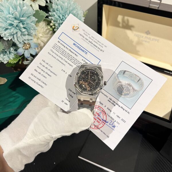 Best Fake Audemars Piguet Rep 11 Watch Royal Oak 15412BC Moissanite Diamond 41mm - Top Watch - Image 2