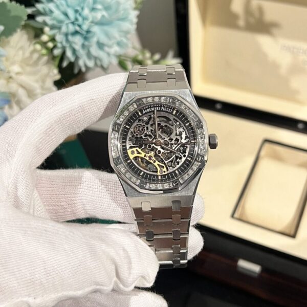 Best Fake Audemars Piguet Rep 11 Watch Royal Oak 15412BC Moissanite Diamond 41mm - Top Watch - Image 3