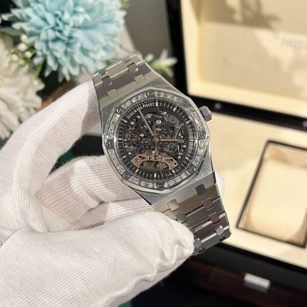 Best Fake Audemars Piguet Rep 11 Watch Royal Oak 15412BC Moissanite Diamond 41mm - Top Watch - Image 4