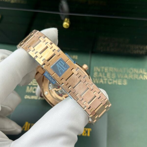 Swiss 1:1 Audemars Piguet Royal Oak Jumbo Extra-Thin 15207OR Rose Gold Replica Watch Black Dial IPF 39mm - Top Watch - Image 10