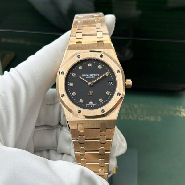 Swiss 1:1 Audemars Piguet Royal Oak Jumbo Extra-Thin 15207OR Rose Gold Replica Watch Black Dial IPF 39mm - Top Watch - Image 2