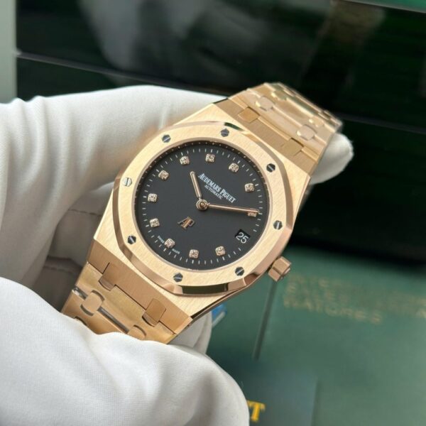 Swiss 1:1 Audemars Piguet Royal Oak Jumbo Extra-Thin 15207OR Rose Gold Replica Watch Black Dial IPF 39mm - Top Watch - Image 3