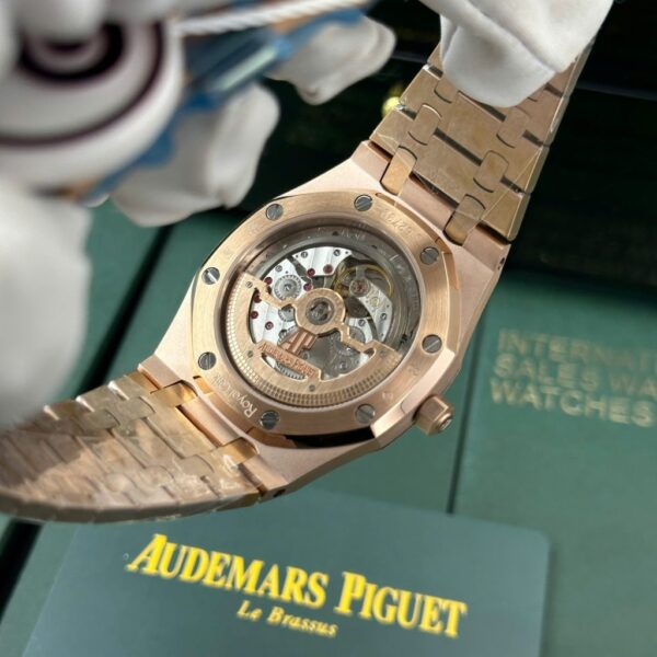Swiss 1:1 Audemars Piguet Royal Oak Jumbo Extra-Thin 15207OR Rose Gold Replica Watch Black Dial IPF 39mm - Top Watch - Image 8
