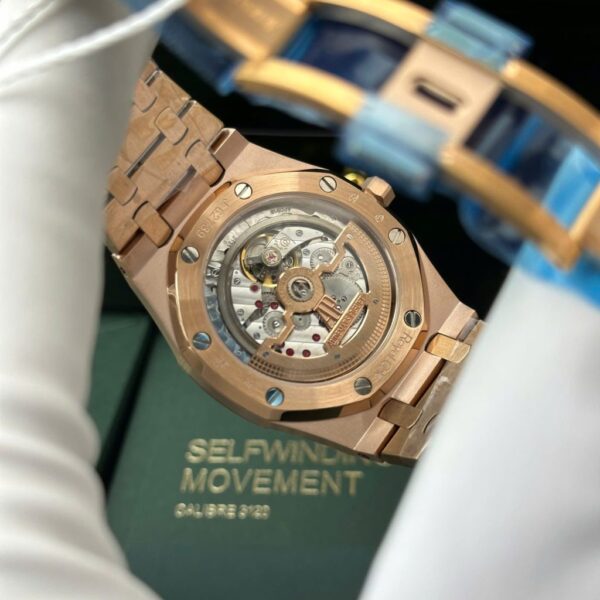 Swiss 1:1 Audemars Piguet Royal Oak Jumbo Extra-Thin 15207OR Rose Gold Replica Watch Black Dial IPF 39mm - Top Watch - Image 9