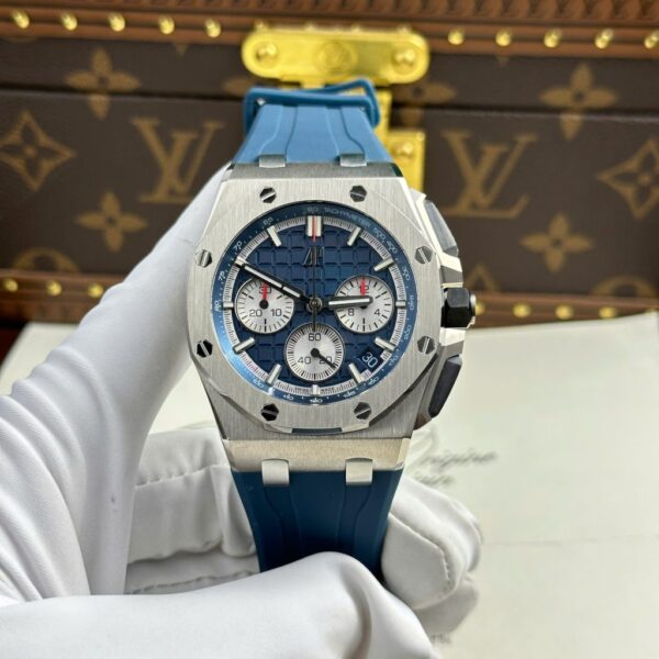 Best Fake Audemars Piguet Royal Oak Offshore Chronograph 26420 Replica Watch Blue Dial APP Factory 43mm - Top Watch - Image 3