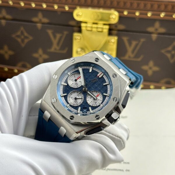 Best Fake Audemars Piguet Royal Oak Offshore Chronograph 26420 Replica Watch Blue Dial APP Factory 43mm - Top Watch - Image 4