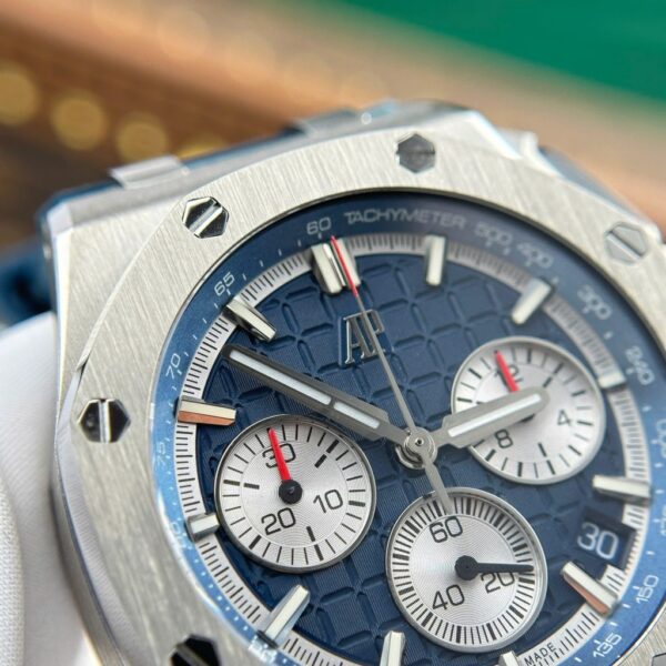 Best Fake Audemars Piguet Royal Oak Offshore Chronograph 26420 Replica Watch Blue Dial APP Factory 43mm - Top Watch - Image 6