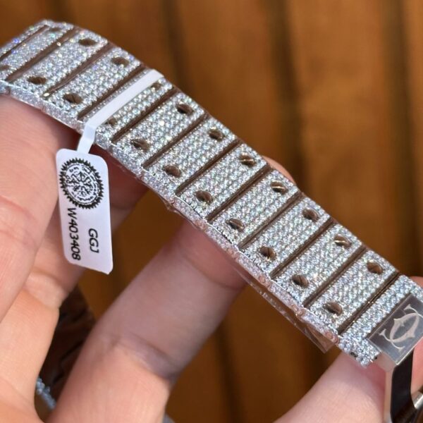 Swiss 1:1 Cartier Iced Out Santos De Cartier Customs Moissanite Diamonds 39.8mm - Top Watch - Image 8