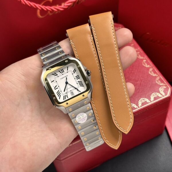 Best Fake Cartier Replica 11 Watch Santos de Cartier W2SA0009 Demi Gold BV Factory 39.8mm - Top Watch