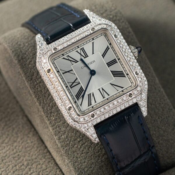 Swiss 1:1 Cartier Replica 1:1 Watch Santos Dumont Large With Full Moissanite Diamond Hong Kong 42mm - Top Watch - Image 3