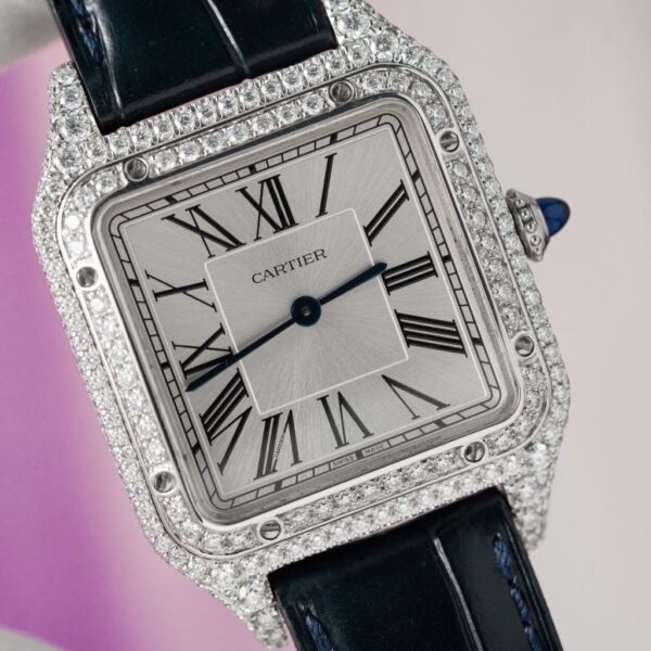 Swiss 1:1 Cartier Replica 1:1 Watch Santos Dumont Large With Full Moissanite Diamond Hong Kong 42mm - Top Watch - Image 4