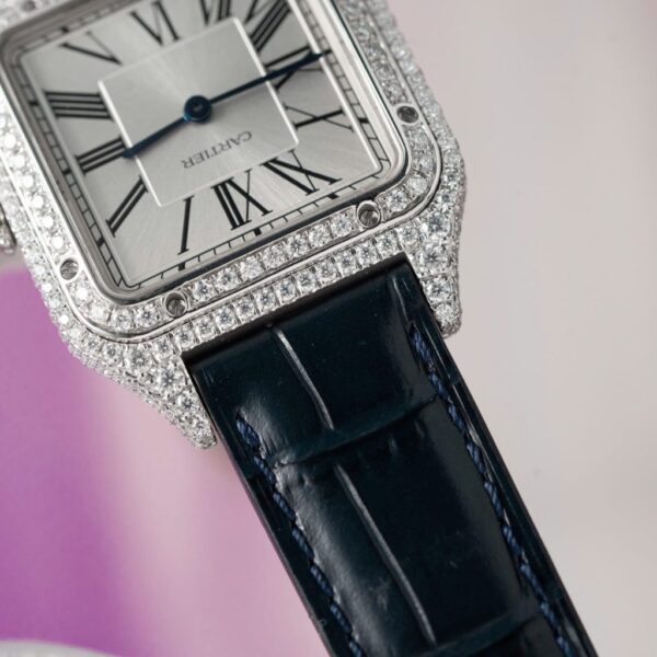 Swiss 1:1 Cartier Replica 1:1 Watch Santos Dumont Large With Full Moissanite Diamond Hong Kong 42mm - Top Watch - Image 5