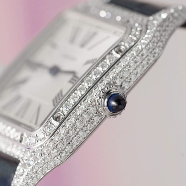Swiss 1:1 Cartier Replica 1:1 Watch Santos Dumont Large With Full Moissanite Diamond Hong Kong 42mm - Top Watch - Image 7