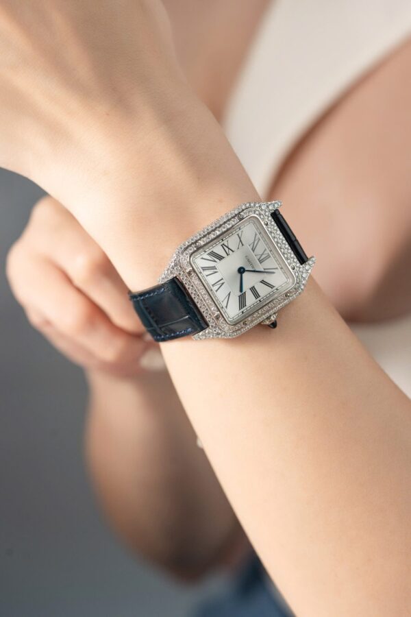 Swiss 1:1 Cartier Replica 1:1 Watch Santos Dumont Large With Full Moissanite Diamond Hong Kong 42mm - Top Watch - Image 9