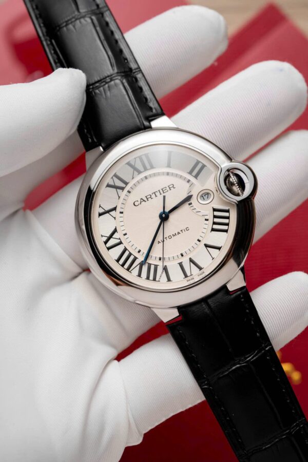 Replica Cartier Replica Watch Ballon Bleu Men's White Dial Leather Strap 42mm - Top Watch - 图片 2