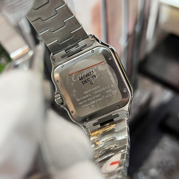 Best Fake Cartier Replica Watch Santos Moissanite Diamond Bezel Blue Dial BV Factory 39.8mm - Top Watch - Image 5