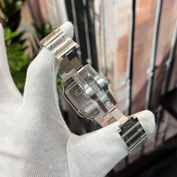 Best Fake Cartier Replica Watch Santos Moissanite Diamond Bezel Blue Dial BV Factory 39.8mm - Top Watch - Image 6