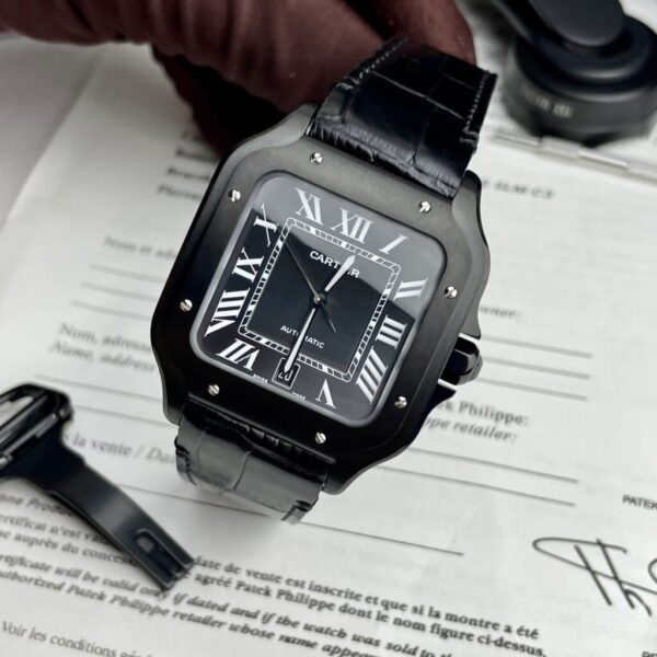 Swiss 1:1 Cartier Santos De Cartier Full Black Replica 1:1 Watch Factory BV 39.8mm - Top Watch - Image 4
