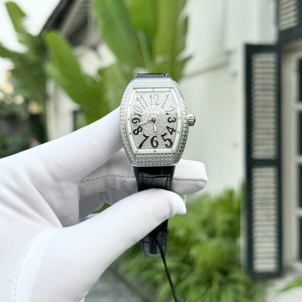 Replica Franck Muller Rep 11 Watch V32 Women's Full Diamonds Black Rubber Strap ABF 32x40mm - Top Watch