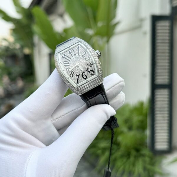 Replica Franck Muller Rep 11 Watch V32 Women's Full Diamonds Black Rubber Strap ABF 32x40mm - Top Watch - Image 2