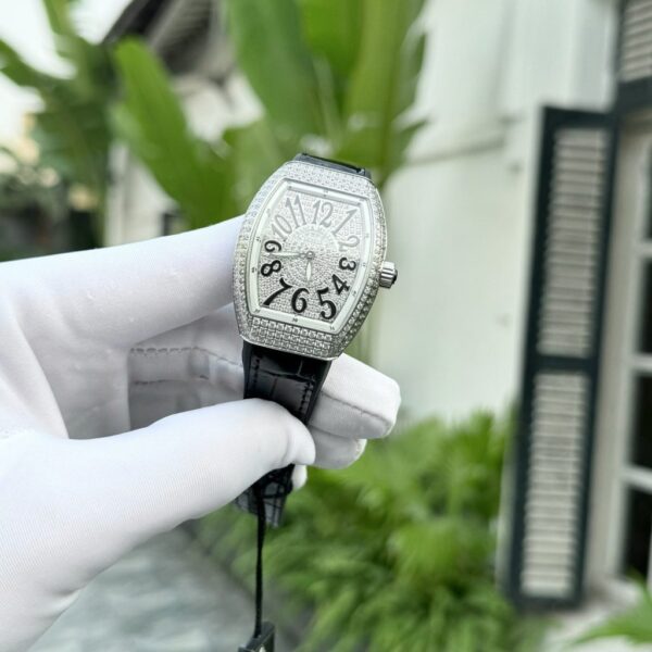 Replica Franck Muller Rep 11 Watch V32 Women's Full Diamonds Black Rubber Strap ABF 32x40mm - Top Watch - Image 3