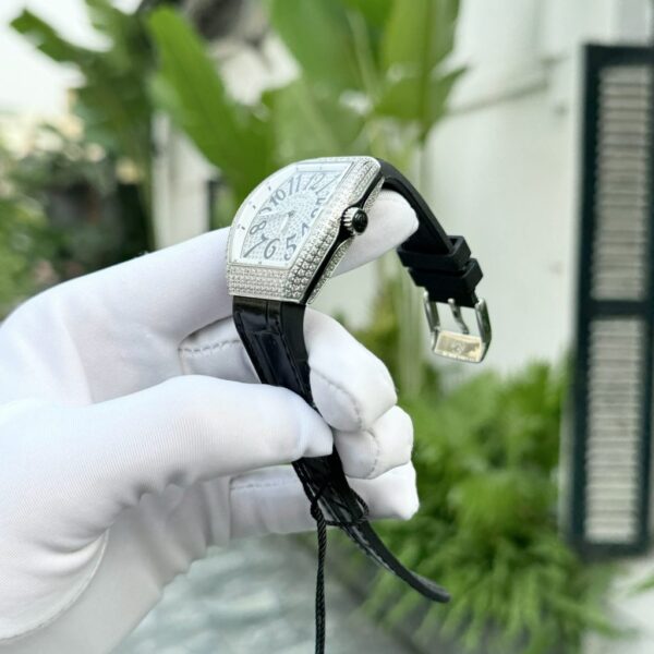 Replica Franck Muller Rep 11 Watch V32 Women's Full Diamonds Black Rubber Strap ABF 32x40mm - Top Watch - Image 5