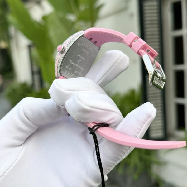 Swiss 1:1 Franck Muller Replica 1:1 Watch V32 With Full Diamonds Pink Rubber Strap ABF Factory 32x40mm - Top Watch - 图片 6