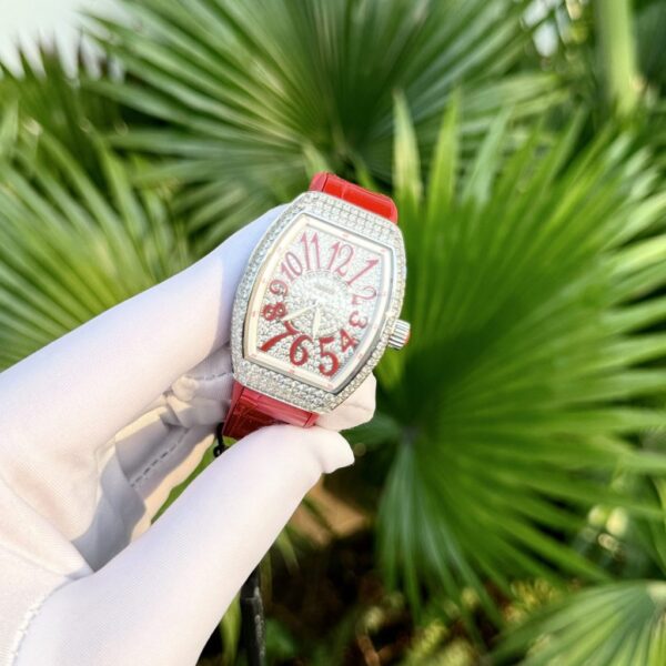 Replica Franck Muller Replica 1:1 Watch V32 with Full Stone Red Dial ABF Factory 32x40mm - Top Watch - Image 3
