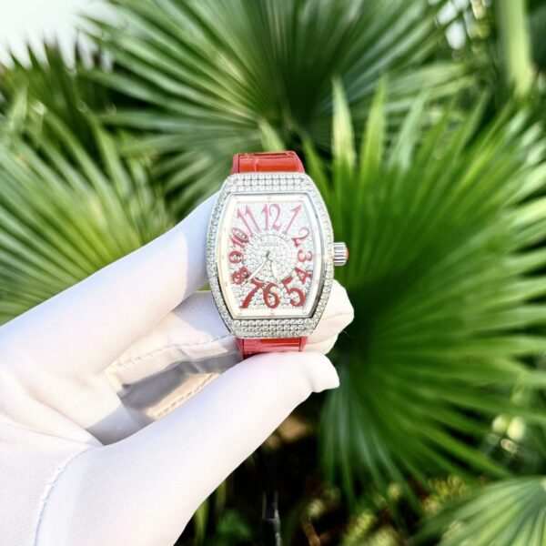 Replica Franck Muller Replica 1:1 Watch V32 with Full Stone Red Dial ABF Factory 32x40mm - Top Watch - Image 4