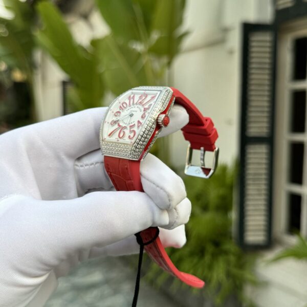 Replica Franck Muller Replica 1:1 Watch V32 with Full Stone Red Dial ABF Factory 32x40mm - Top Watch - Image 5
