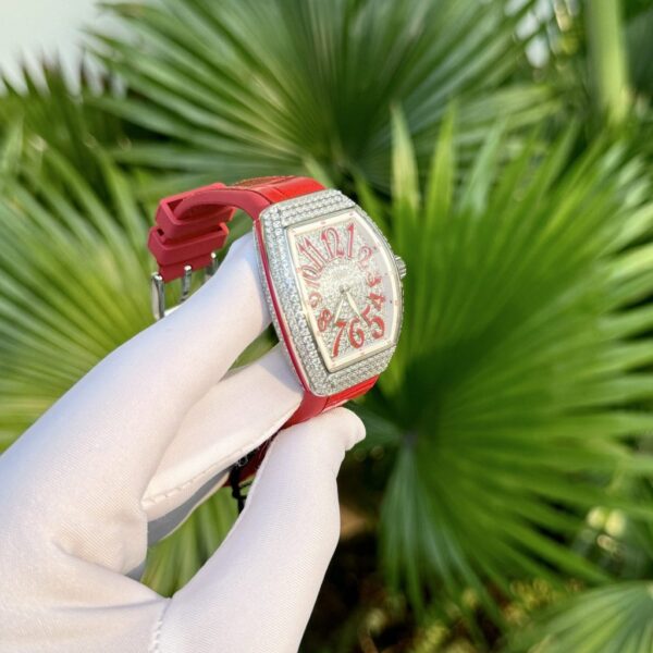 Replica Franck Muller Replica 1:1 Watch V32 with Full Stone Red Dial ABF Factory 32x40mm - Top Watch - Image 6