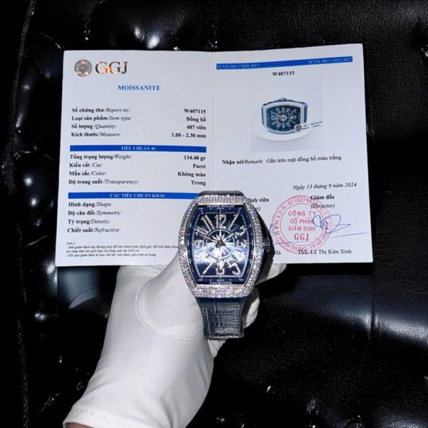 Swiss 1:1 Franck Muller V45 Replica 11 Watch Custom Moissanite Diamonds 45mm - Top Watch