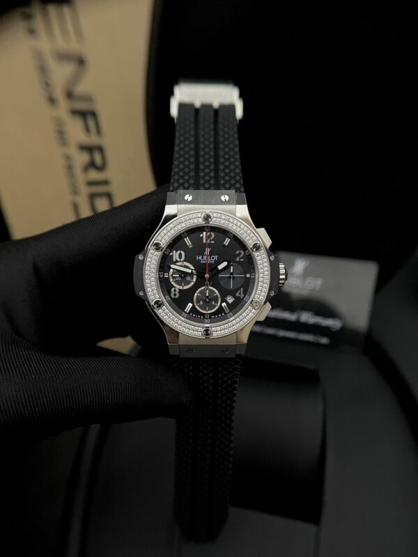 Best Fake Hublot Big Bang Men's High Quality Replica Diamond Watch Rubber Strap 44mm - Top Watch