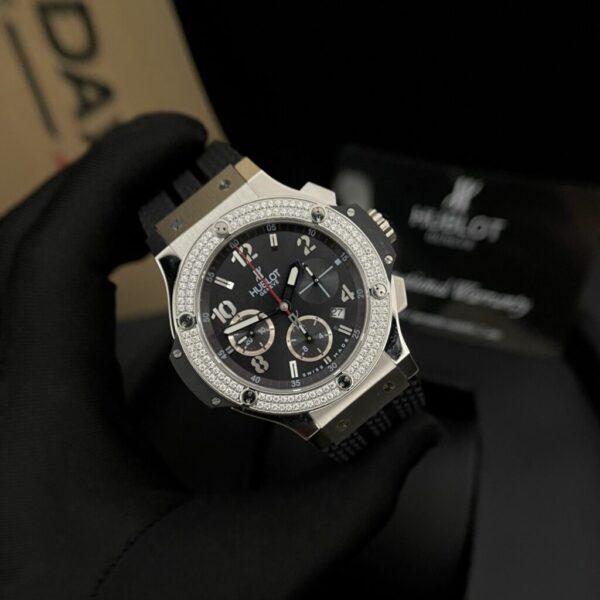 Best Fake Hublot Big Bang Men's High Quality Replica Diamond Watch Rubber Strap 44mm - Top Watch - 图片 3